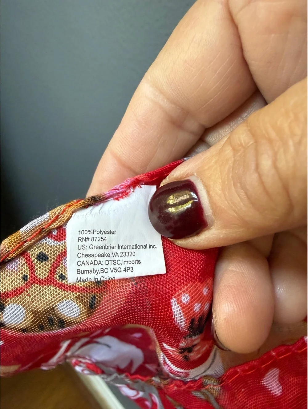 Red Animal Print Scarf with Cats and Dogs Pattern